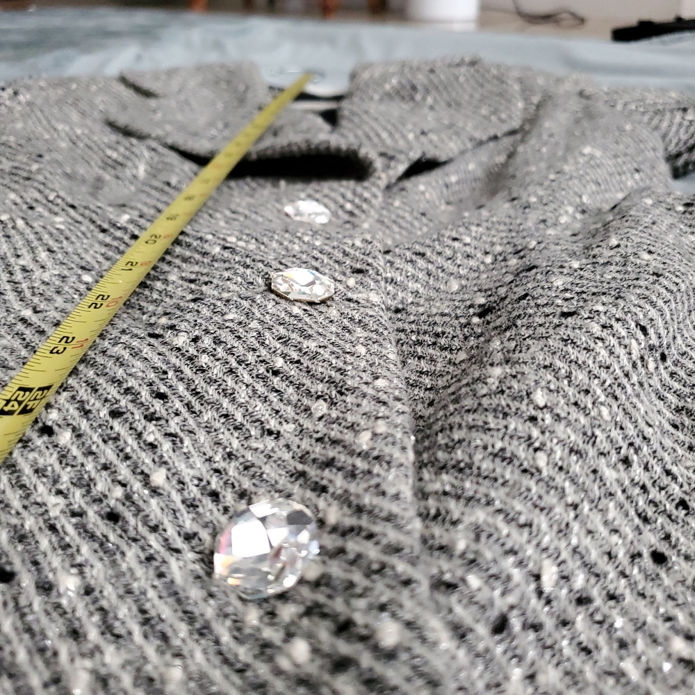 Peggy Jennings dress coat lined in silk, crystal buttons couture hand made - Picture 10 of 14